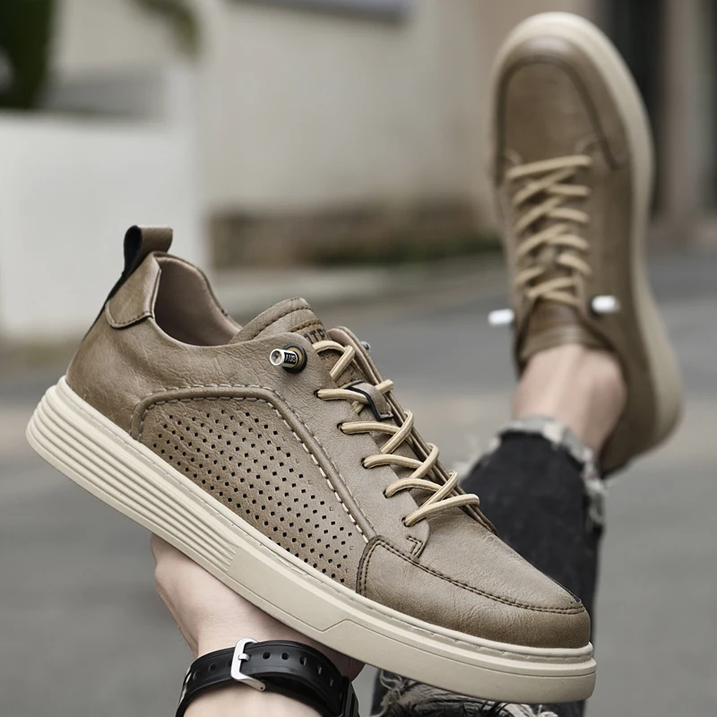 

Новинка; Мужская обувь из натуральной кожи; Фирменный дизайн; Мужская обувь для скейтбординга; Мужские кроссовки; Повседневная обувь для ка...