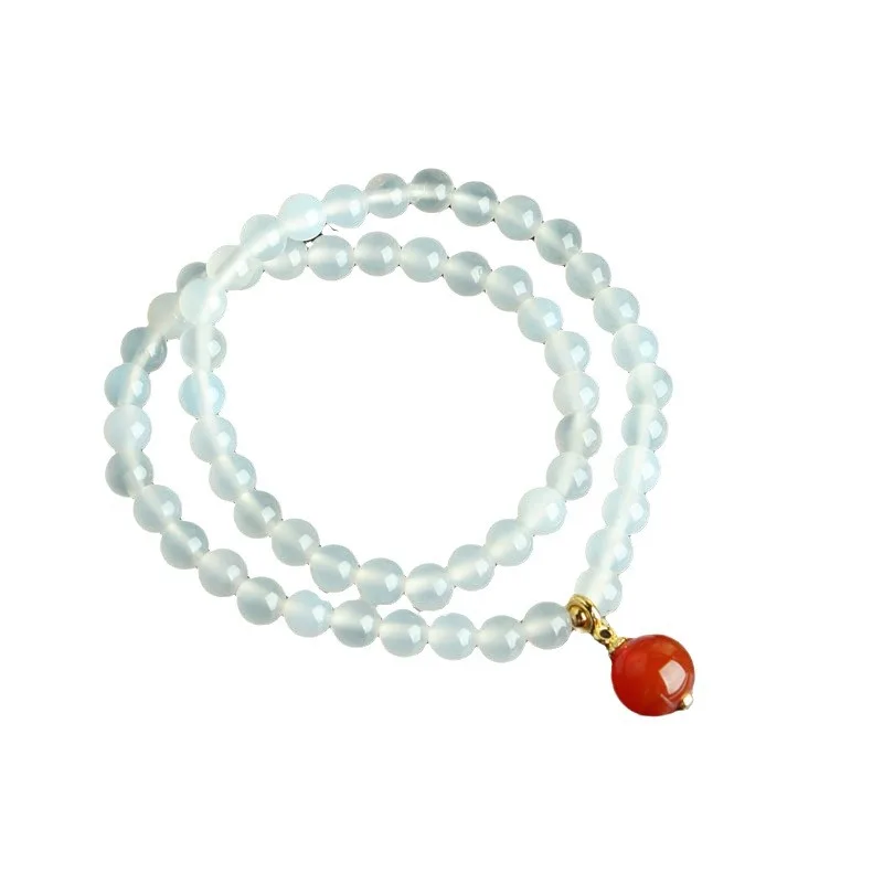 Браслет из натурального белого халцедона кулон ледяного агата браслет акации. |