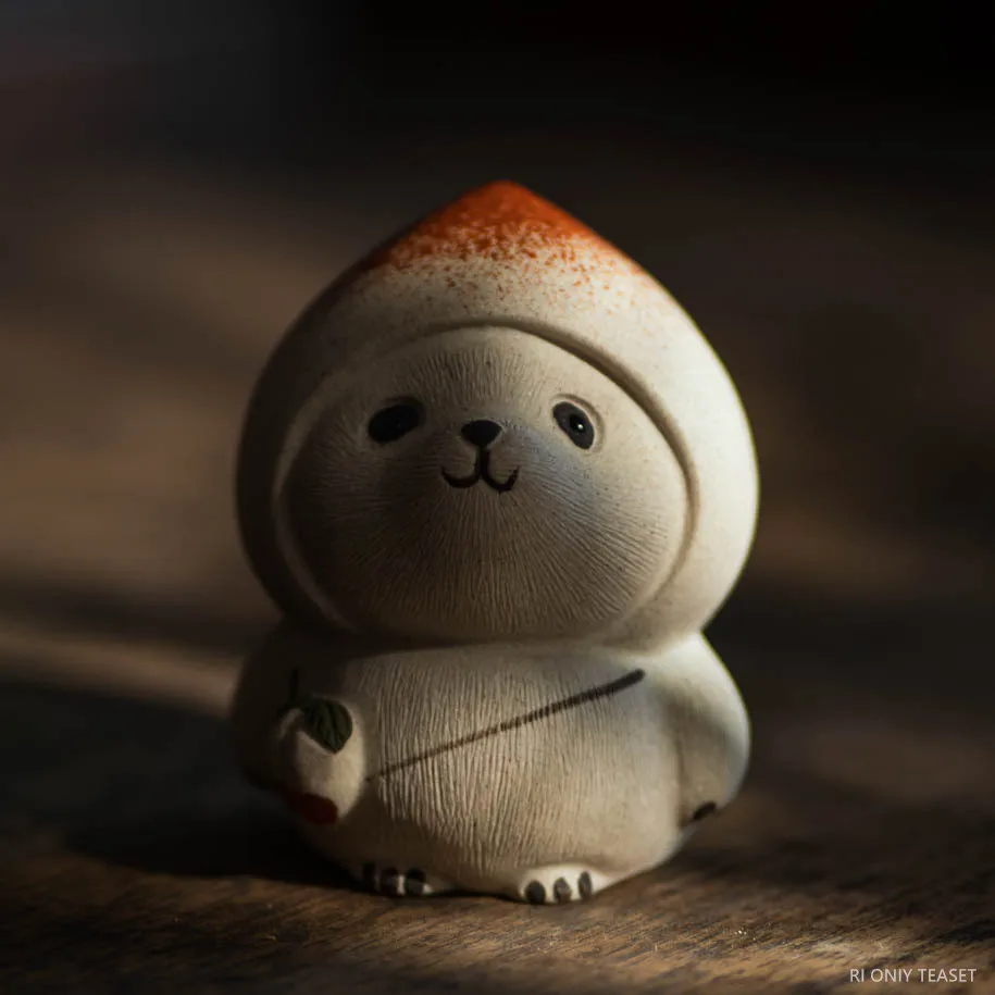 

Фигурки животных для чаепития из фиолетовой глины Panda Tea Pet