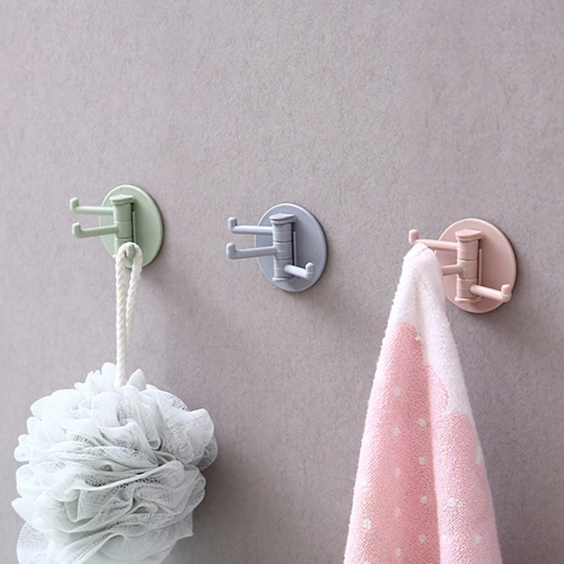 

1/5pcs Branch Rotatable Seamless Adhesive Hook Strong Stick Hook Kitchen Wall Hanger Bathroom Kitchen Supplies Hooks