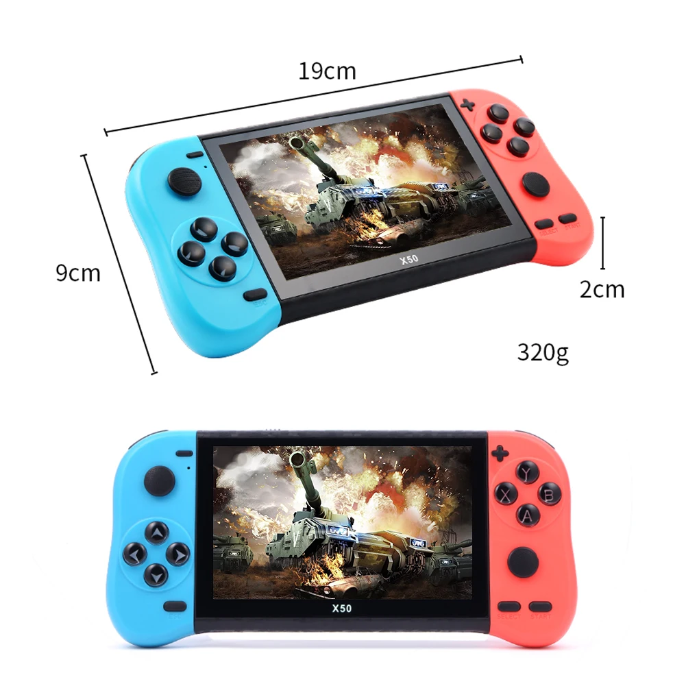 Консоль игровая X50 портативная 5 1 дюйма 6000 + классических игр | Электроника