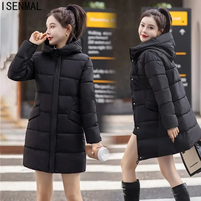 New Winter Jacket Parkas Women Hooded Long Coat Loose Cotton-padded Jackets Female Parka Warm Casual Overcoat Outwear