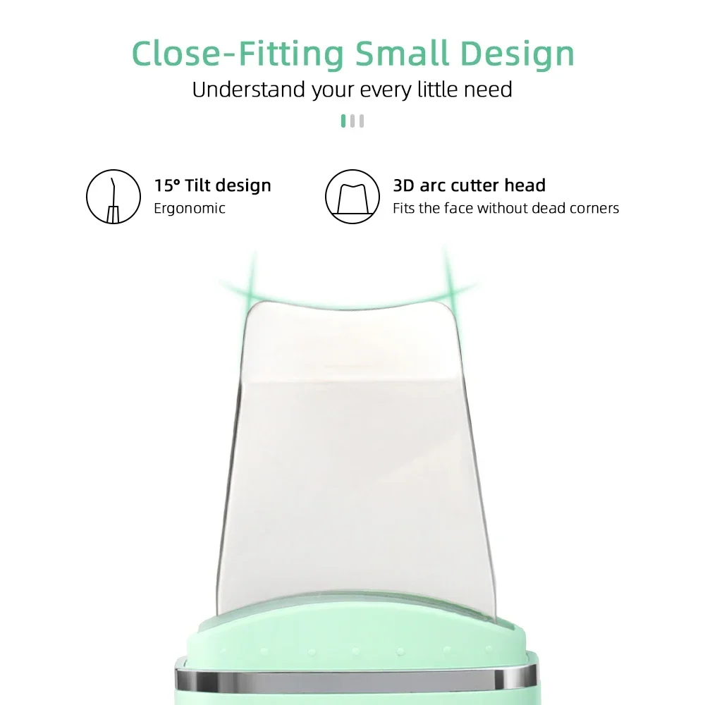 Скребок ультразвуковой вибрирующий для кожи лица лопатка удаления черных точек