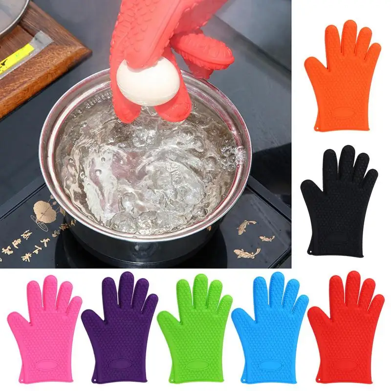 

1 шт., водонепроницаемые силиконовые перчатки для духовки, для барбекю