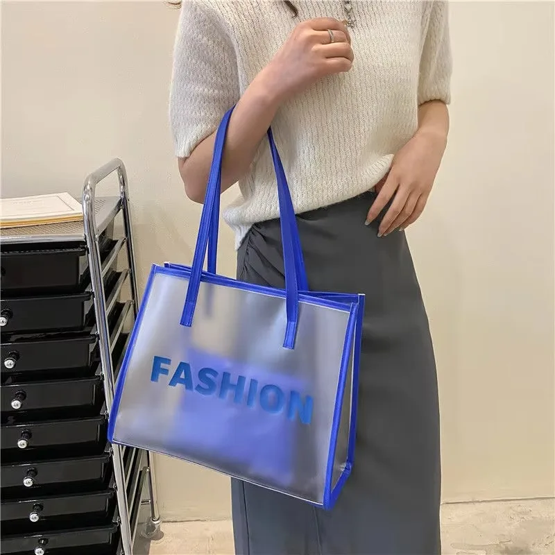 Прозрачные сумки на плечо с буквенным принтом женские летние корейские шикарные