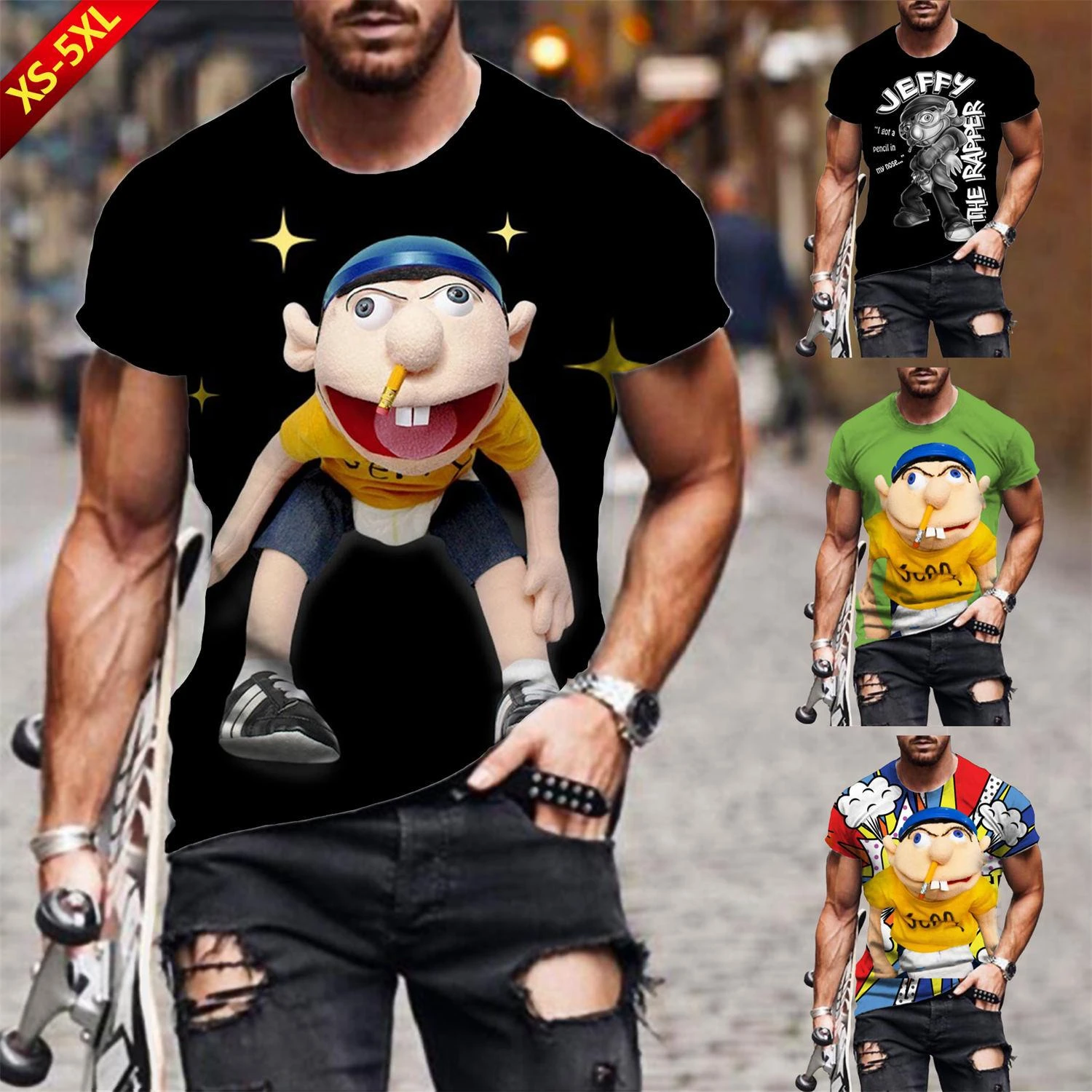 

Men Women Kid T-shirt 3D Print Fashion Jeffy the Puppet Graphic T Shirt Cool Casual Cartoon Short Sleeve Tees Plus Size 100-6XL