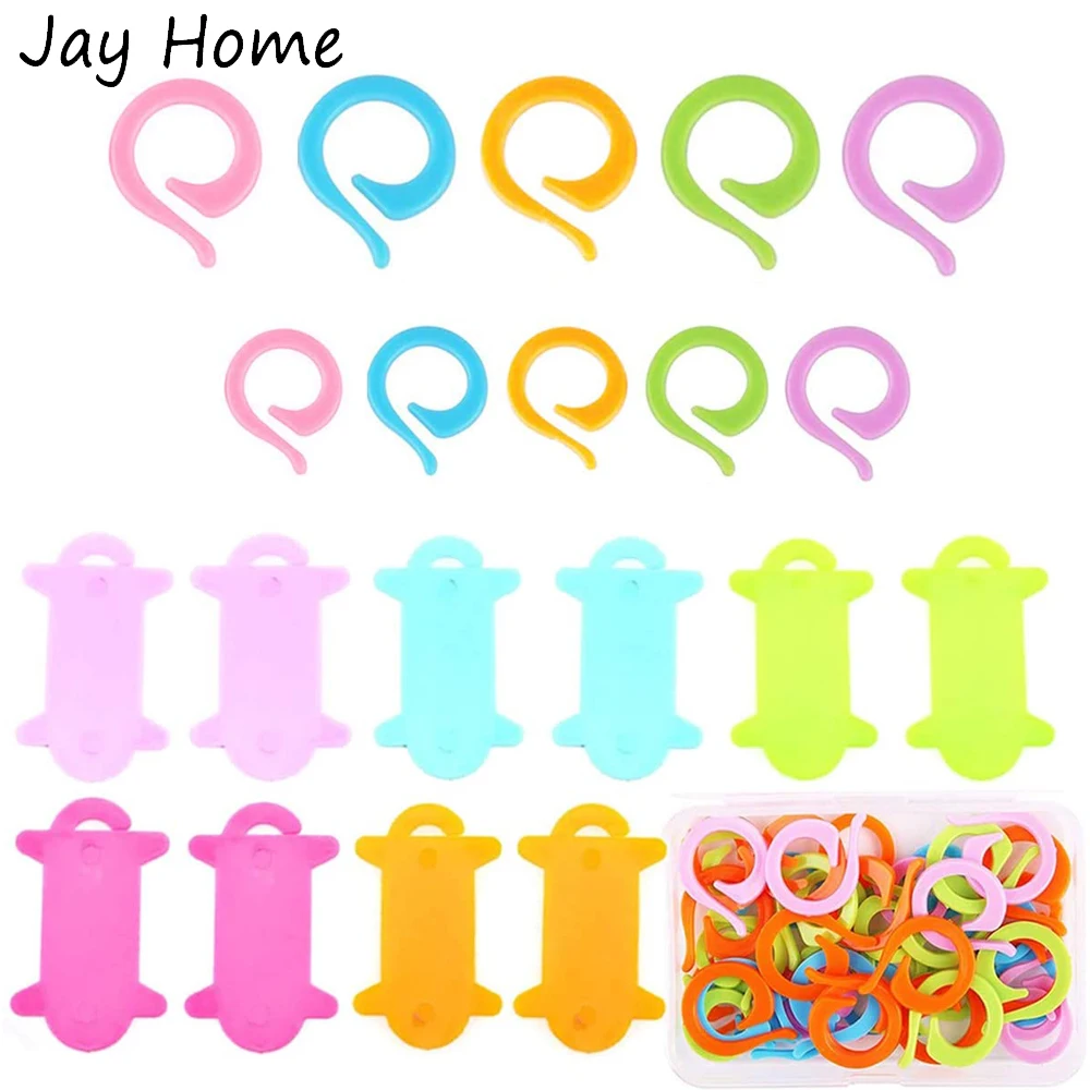 

10PCS Crochet Locking Stitch Markers with 10PCS Plastic Floss Bobbins Thread Organizer for Knitting Quilting Sewing Craft