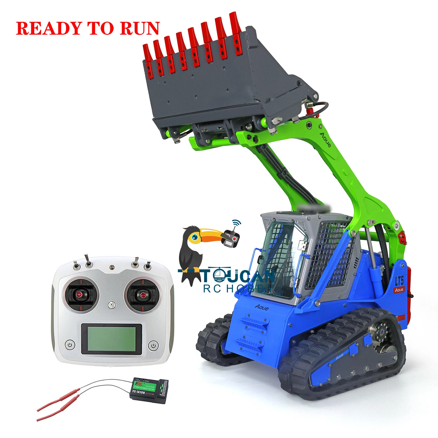 

LESU 1/14 Aoue LT5 Hydraulic Tracked Skid-Steer RC Loader I6S Radio Controller construction Machine Driver Battery THZH1275-SMT1