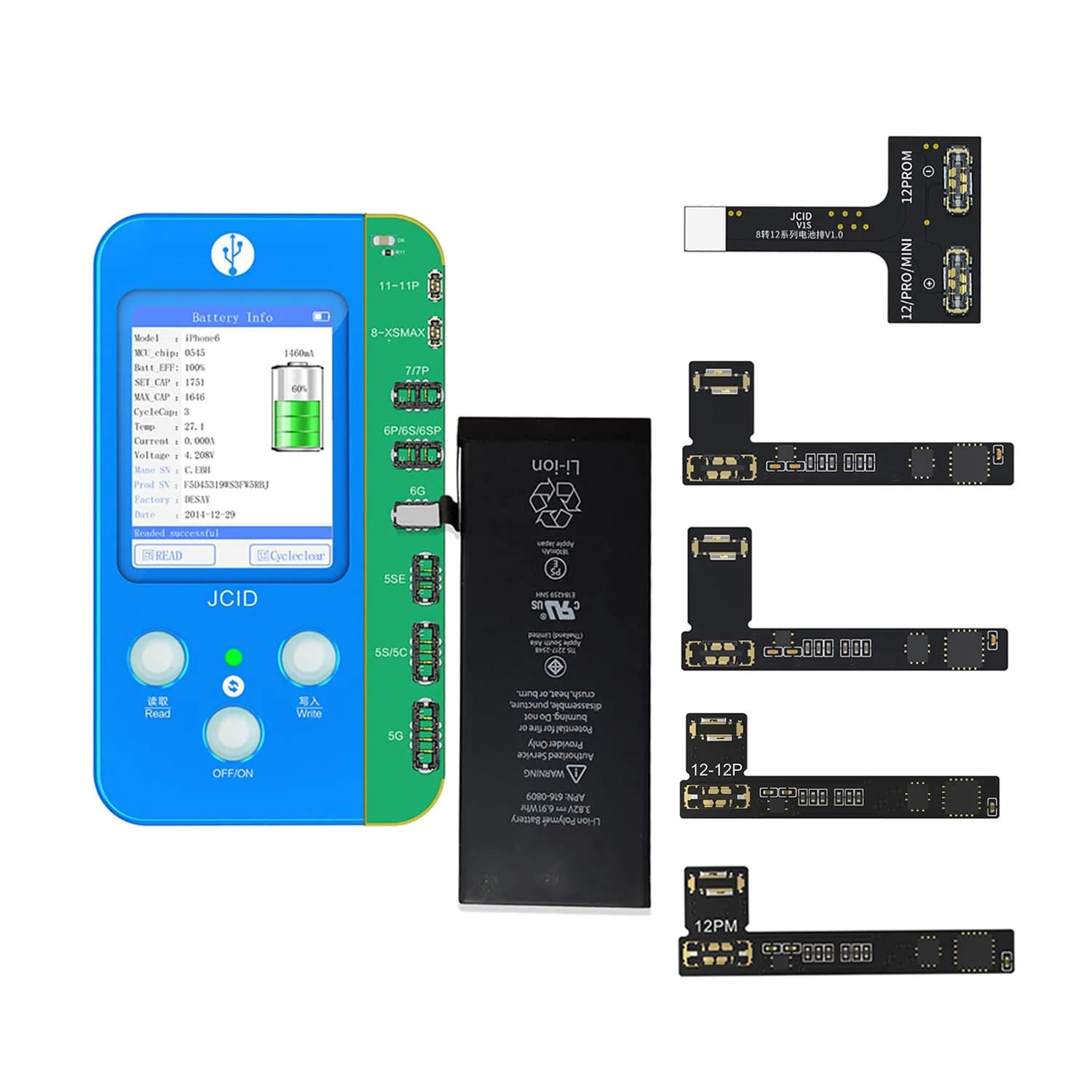 Плата JC V1SE для ремонта аккумулятора гибкий кабель iPhone 11-14Pro Max программатор чтения