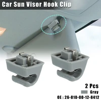2pcs car sun visor clip grey hook holder bracket 26 810 00 12 8412 26x26 5x37 6mm for mercedes benz w123 w124