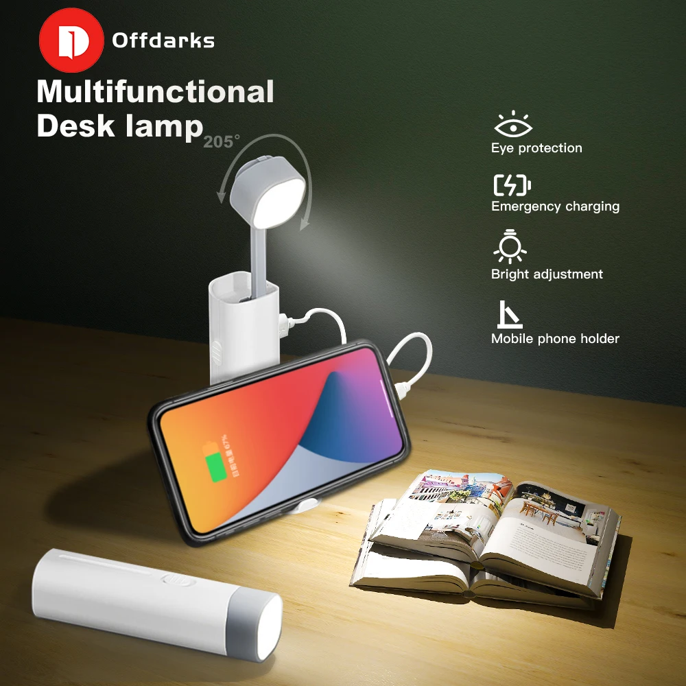 OFFDARKS ночник для спальни настольная лампа прикроватная учебная книга чтения abs usb