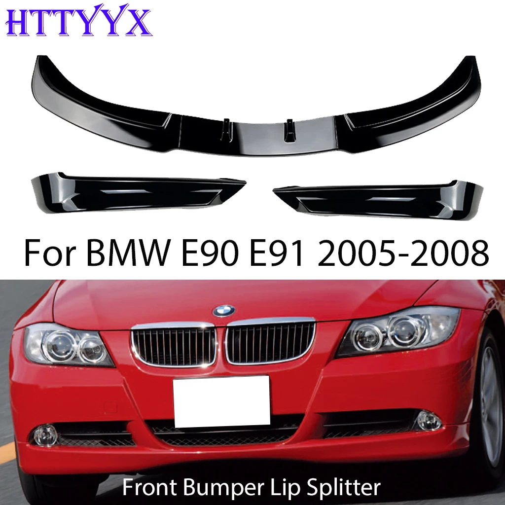 

HTTYYX для BMW 3 серии E90 E91 320i 330i 2005 2006 2007 2008 сплиттер переднего бампера губа диффузор Комплект кузова спойлер защита