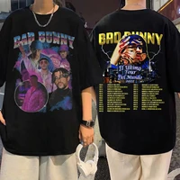 bad bunny el ultimo tour del mundo 2022 double sided graphic print t shirts summer men women loose hip hop tshirt cotton t shirt