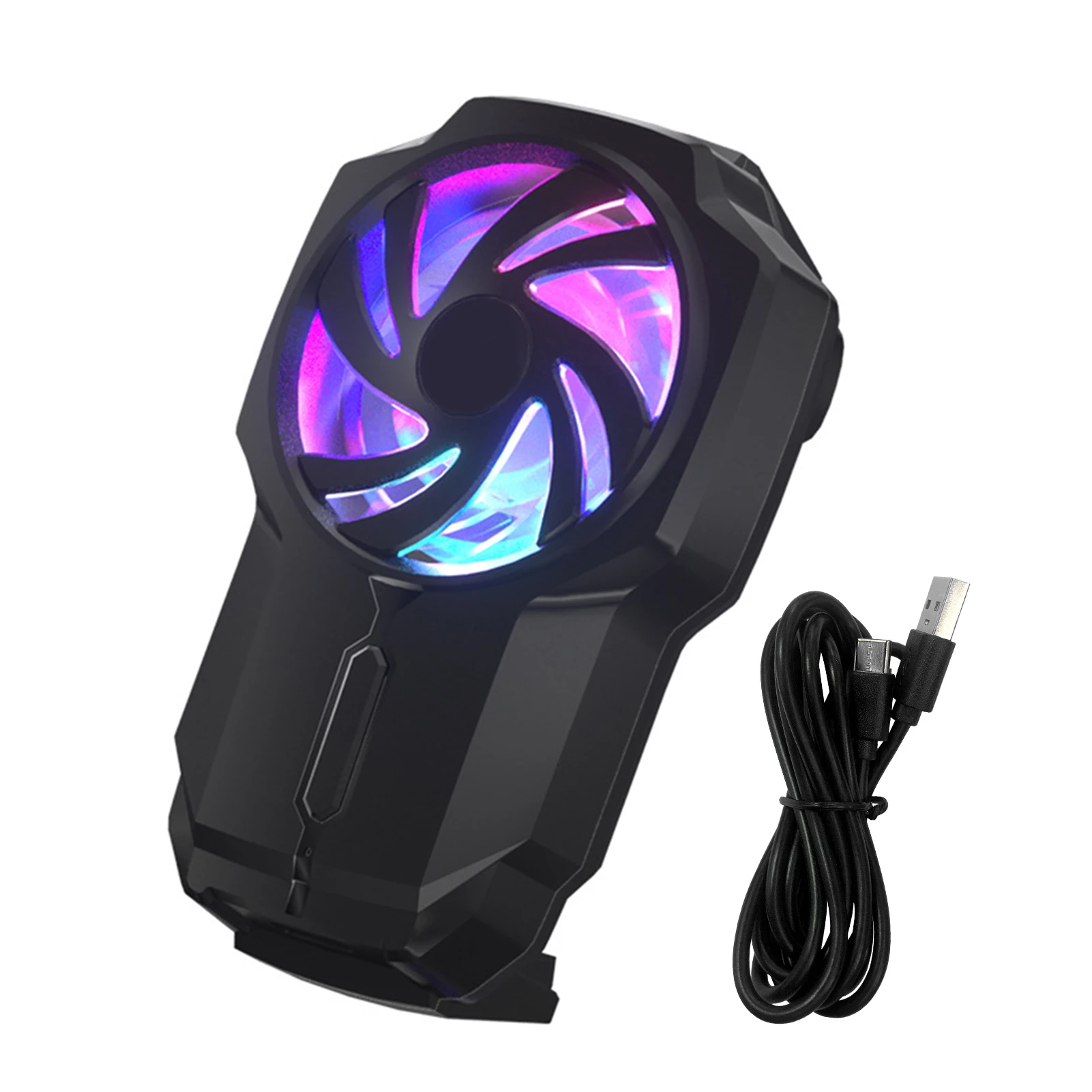 

Outdoor Vlog Tablet Portable Universal Mobile Phone Cooler Gaming Radiator Fan Low Noise Fast Live Streaming Black Heatsink
