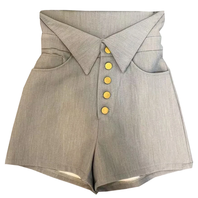 2023 Summer New High Waist Suit Short Pants Female Casual Pants Women's Design Loose Slimming Straight Wide Leg Shorts Feminino