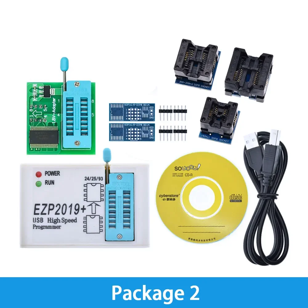Фото Усовершенствованный USB-программатор SPI EZP2019 — 24/25/93 EEPROM и чип Flash BIOS серии 25 + 5 розеток №2