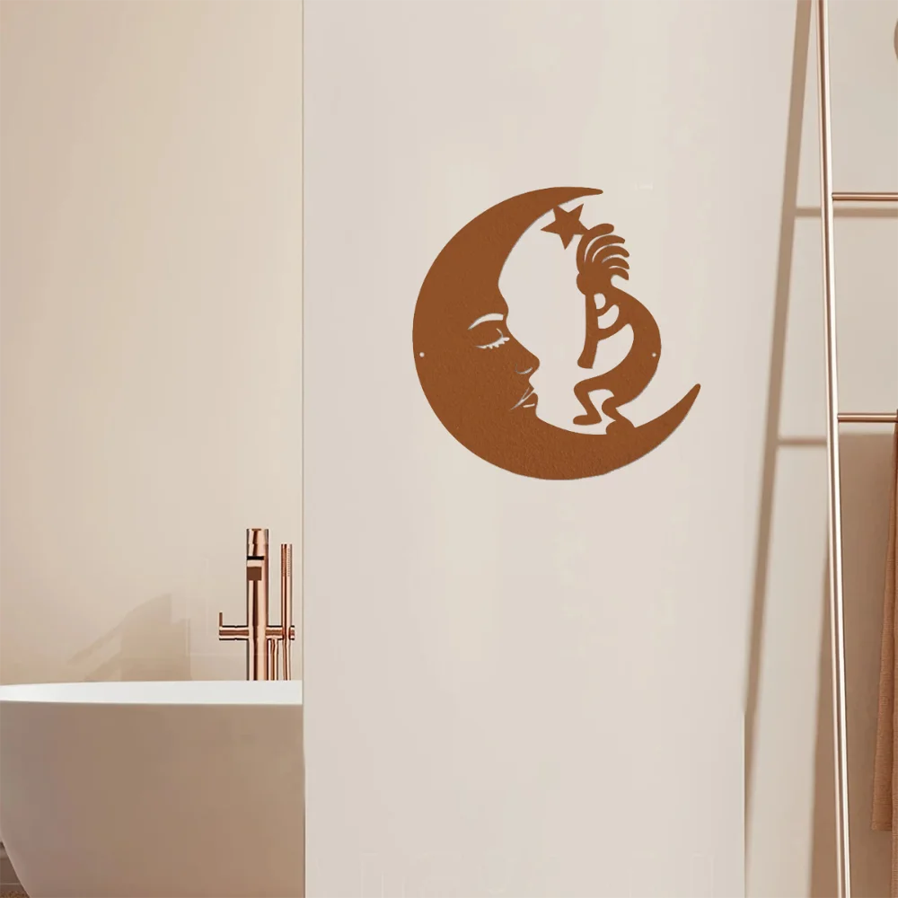 Moon &amp Kokopelli Металлические Настенные Художественные Декоративные Уличные