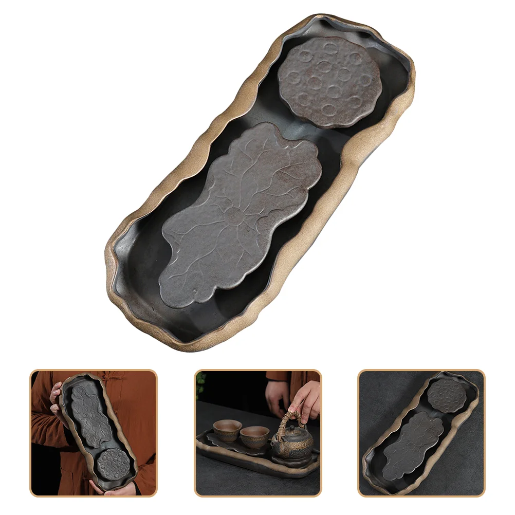 

Tea Tray Professional Delicate Lotus Designed Teapot Mat Kung Fu Teaware Tea Ceremony Tray Tea Table Teapot Holder