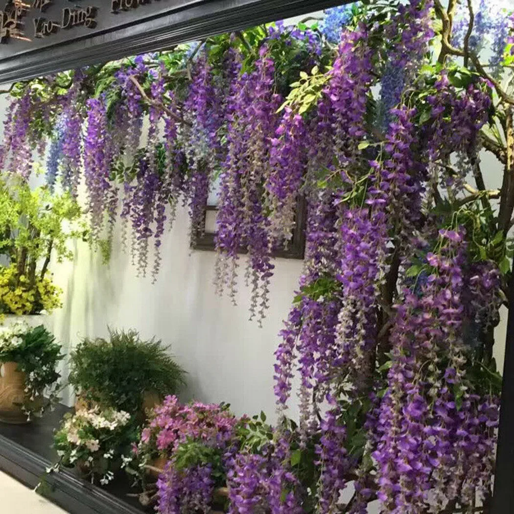 

12Pcs Artificial Wisteria Vine Simulation Flower For Wedding Decoration, Table Arrangement Home Decoration Artificial Flowers