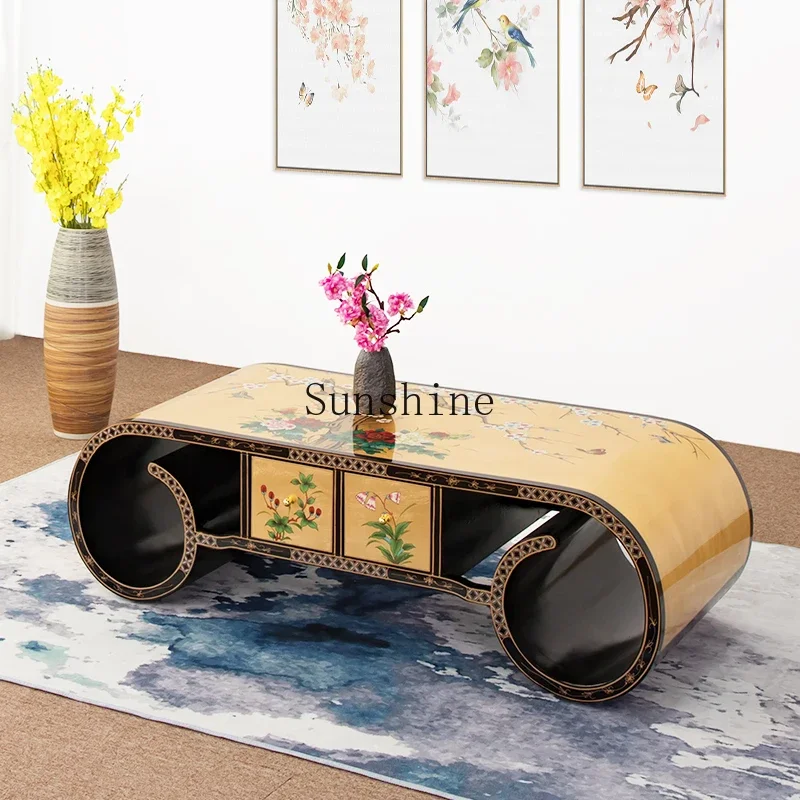 Новый китайский роскошный антикварный объемный стол из цельного дерева простой