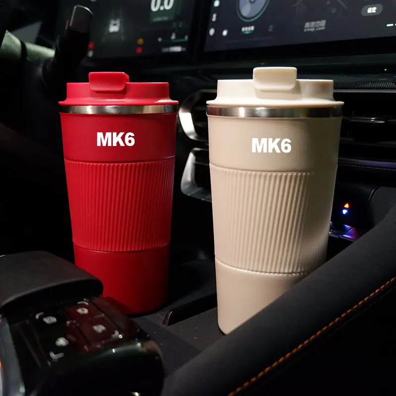 510ML Non-Slip Coffee Cup For Volkswagen Mk6 Travel Car Thermal Mug For Volkswagen VW Polo Golf Passat Tiguan Beetle Caddy T5 Up