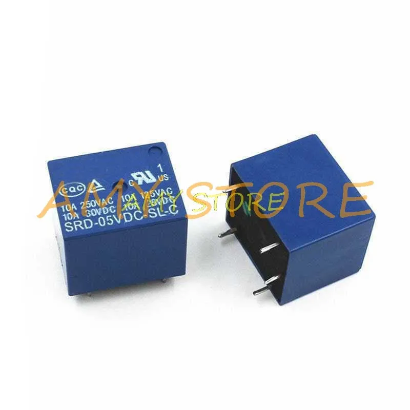 5 шт. мини модуль Мощность реле SRD-5VDC-SL-C DC5V SPDT Pins PCB синий