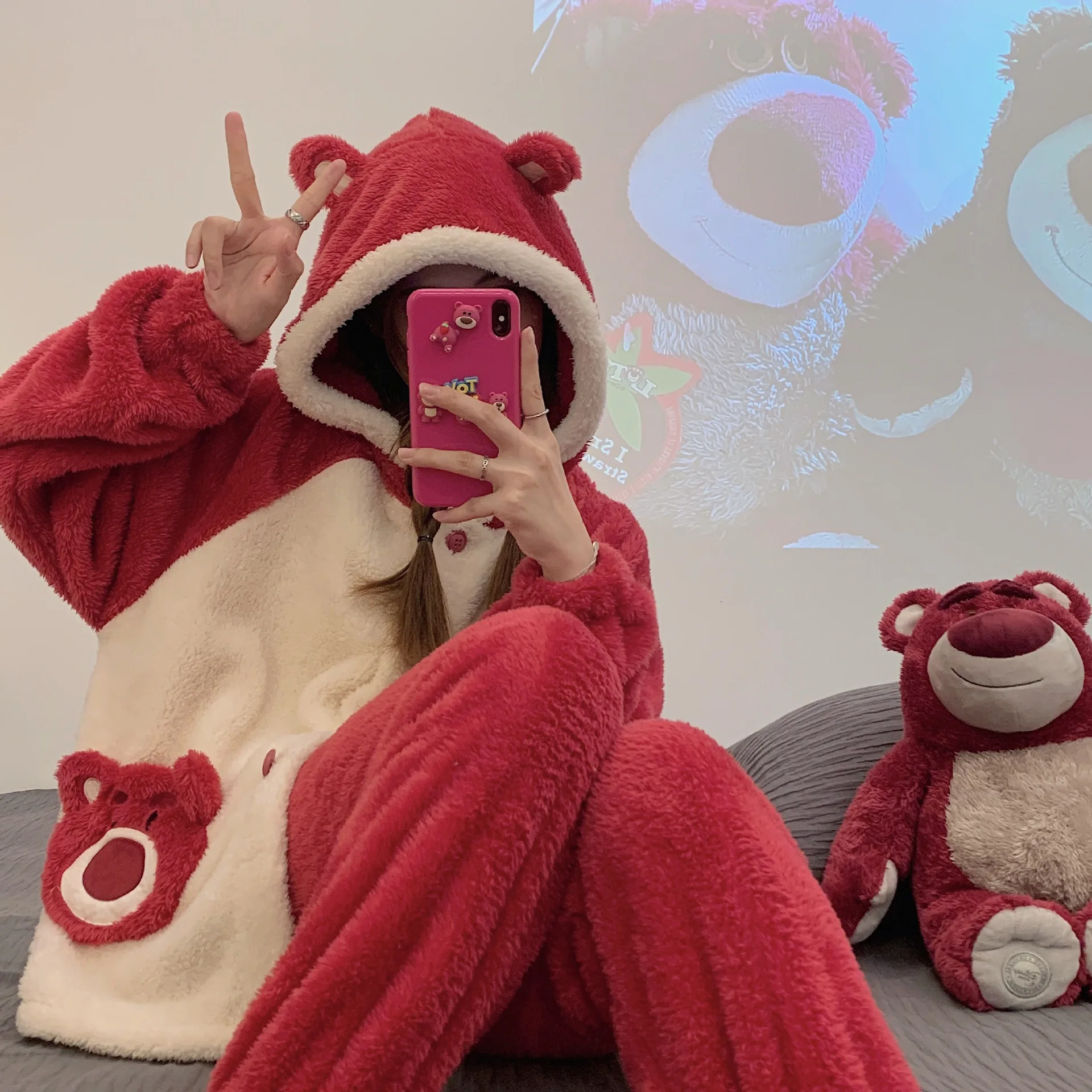 

Autumn Winter Kawaii Cartoon Pajama Sets Women Pyjamas Plaid Flannel Loung Sleepwear Girl Pijama Mujer Night Suits Homewear PJ