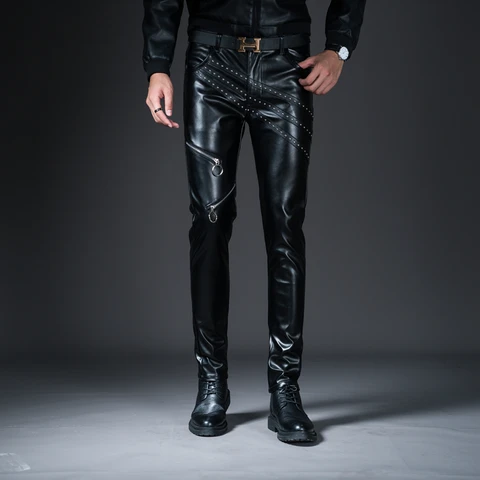 Promotion_mens-skinny-faux-leather-pants-promotion - купить недорого |  AliExpress
