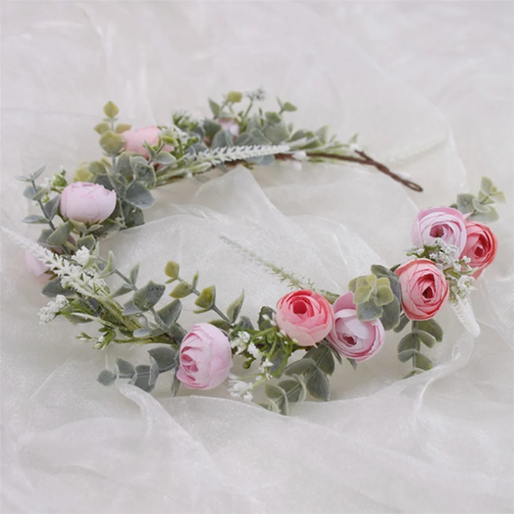 

Bridal Dried Flower Headdress Handmade Wreath Hairband Lace Hairpins Hair Hoops Headwear Elegant Wedding Hair accessories