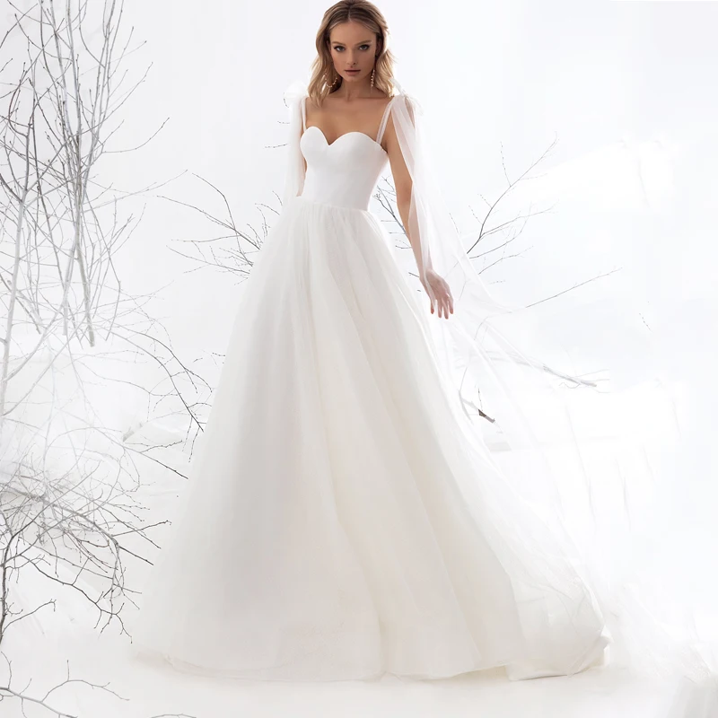 

Элегантное белое свадебное платье с сердечком, женское Тюлевое ТРАПЕЦИЕВИДНОЕ пляжное платье, индивидуальное свадебное платье, Vestido de Noiva