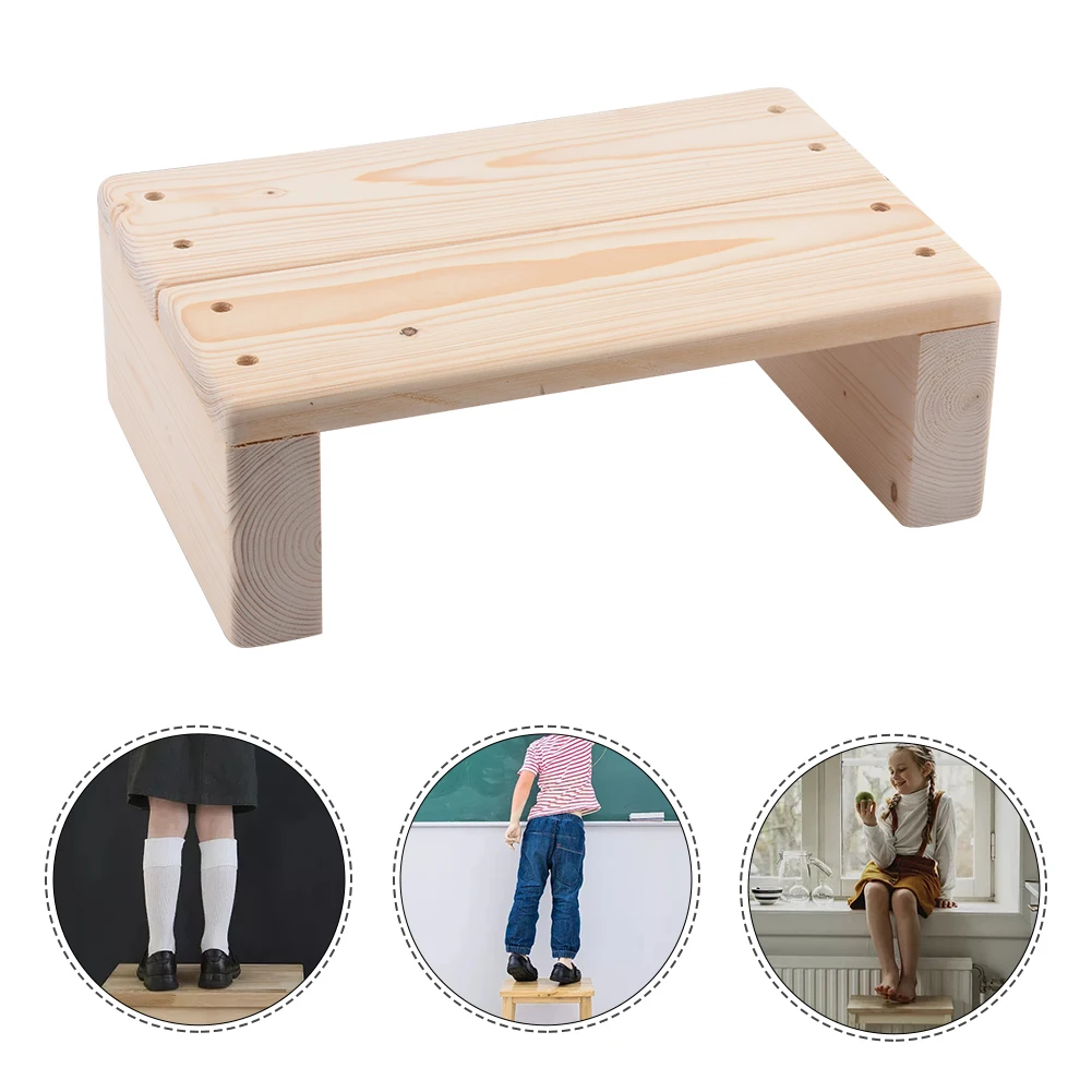 Home Solid Step Small Multifunctional Change Shoe Simple Wood Footstool Children Non-Slip Stable Foot Rest Bedroom Living Room images - 6