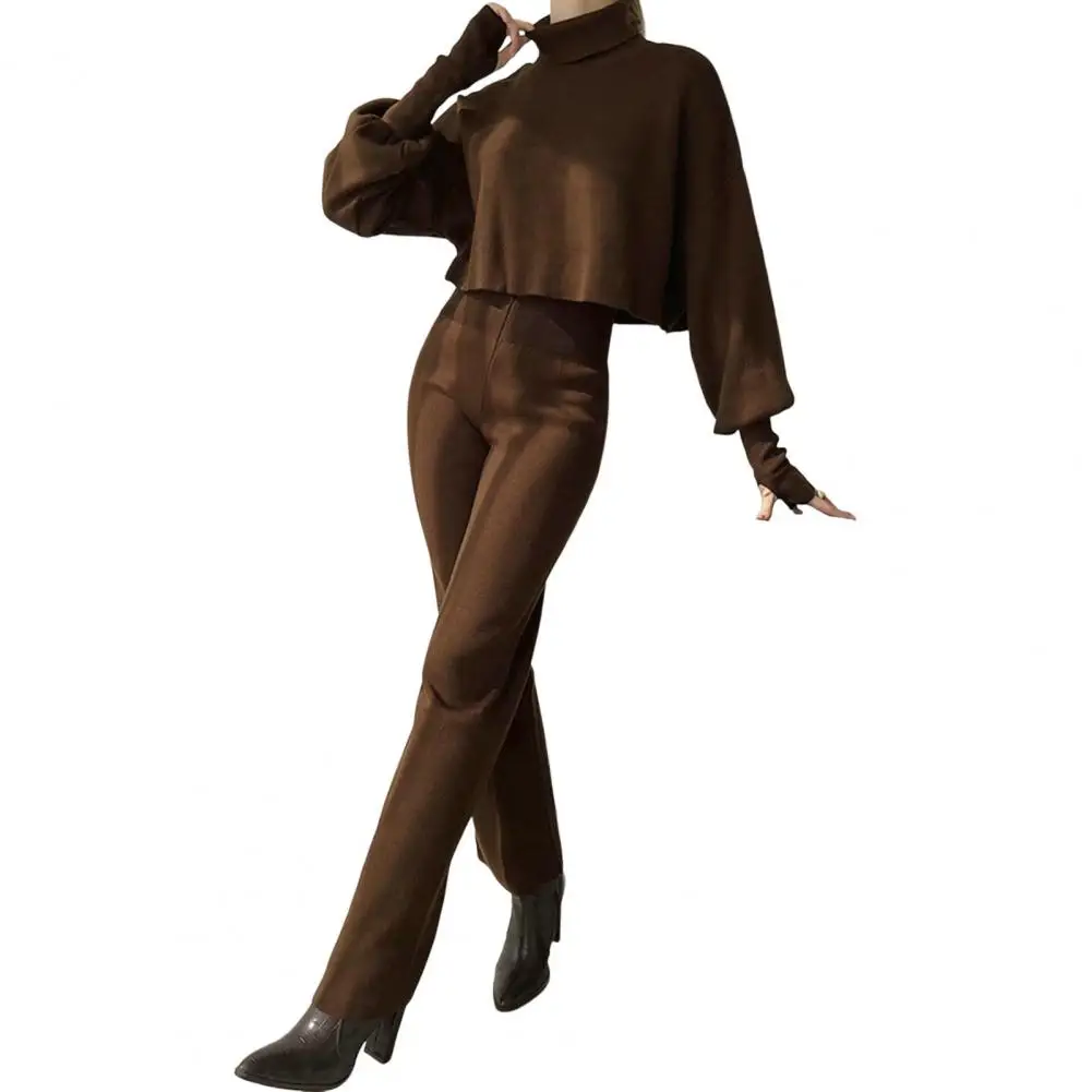 

Women Top Pants Set Loose Top Pants Set Autumn Winter Pullover Pants Set