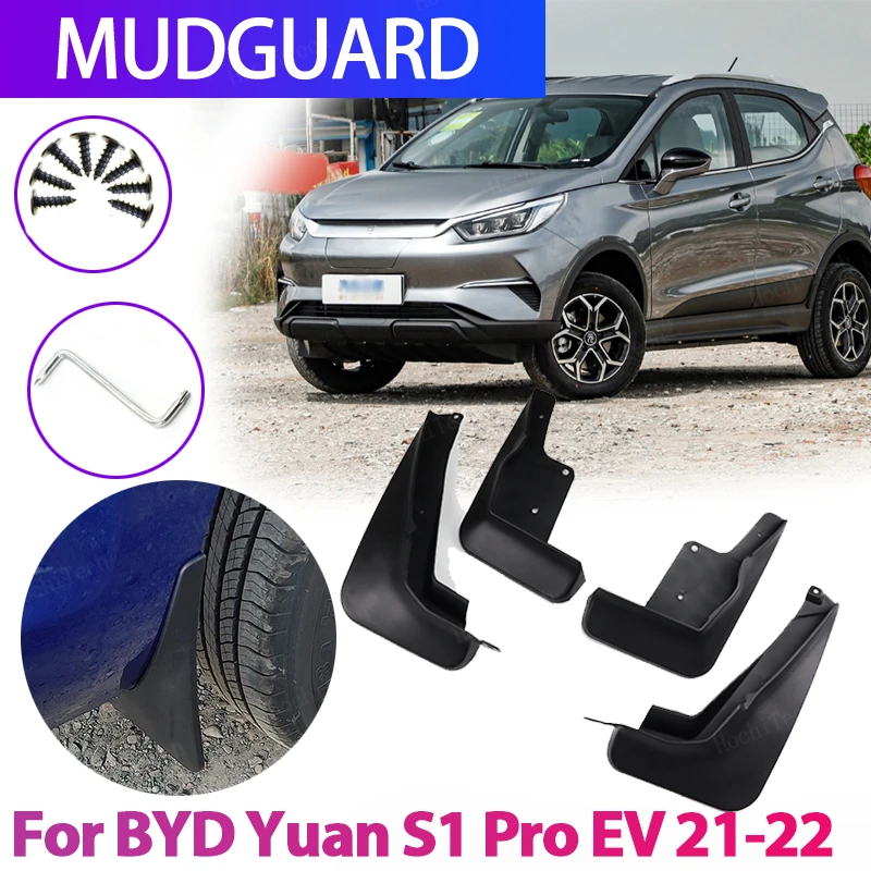 

4x Car Molded Mud Flaps Splash Guards Mudguards Front Rear Styling For BYD Yuan Pro EV 2021 2022 Mudflaps Splash Guards Mud Flap