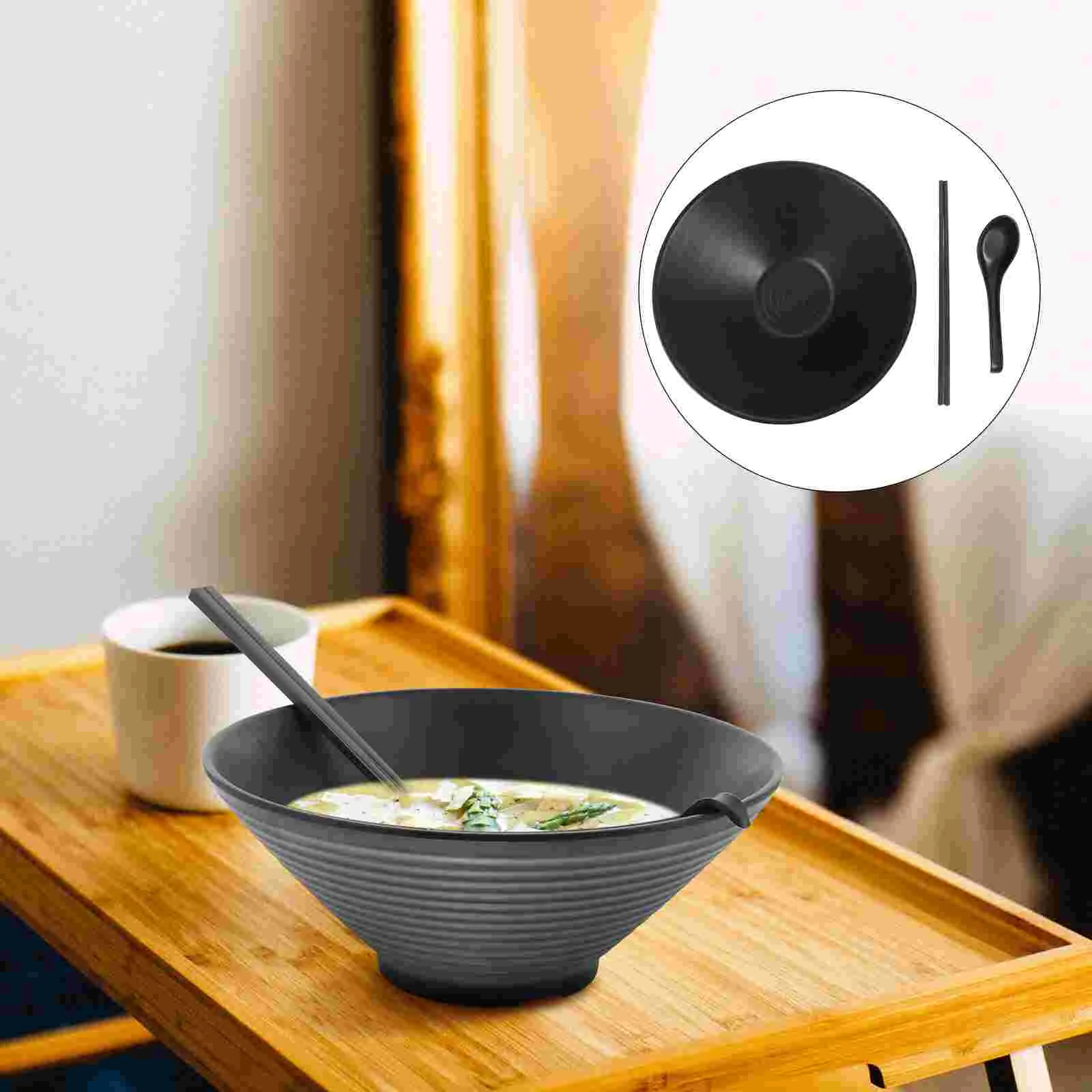

Bowl Bowls Melamine Ramen Noodle Japanese Soup Cereal Miso Serving Ceramic Pho Salad Fruit Rice Spoon Pasta Snack Mixing