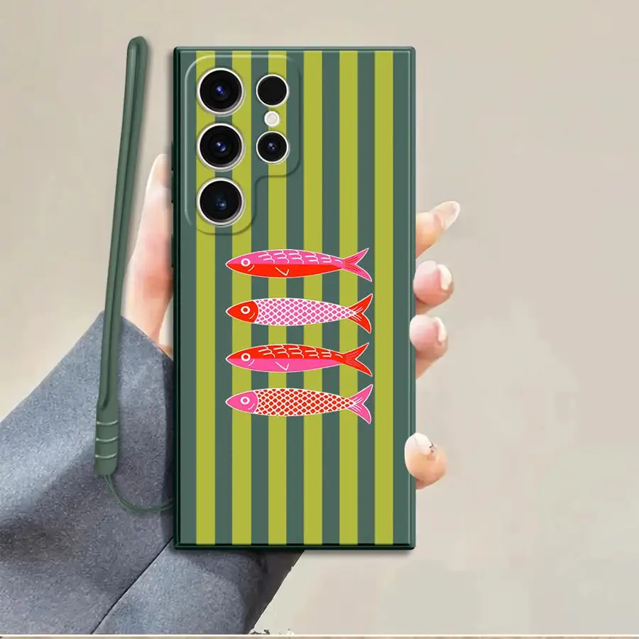 Фото Чехол для Samsung Galaxy S26 Ultra S25 Plus S23 S20 FE S21 Note 20 10 S22 S24 с забавным модным принтом «Рыба» №5