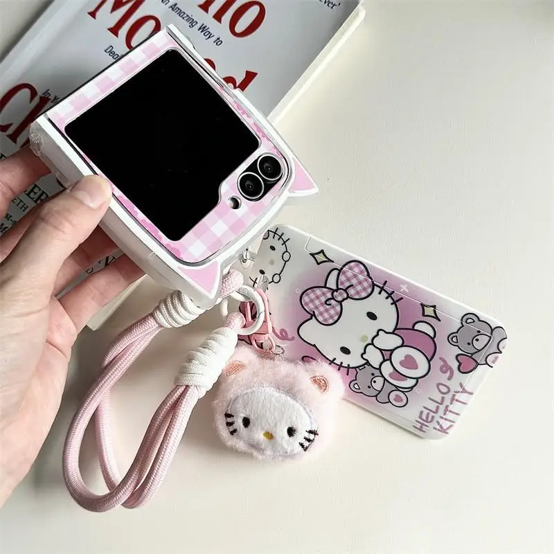 Новый милый мультяшный чехол Sanrio Hello Kitty подходит для Galaxy Zflip5/6 Zflip3/4 простой