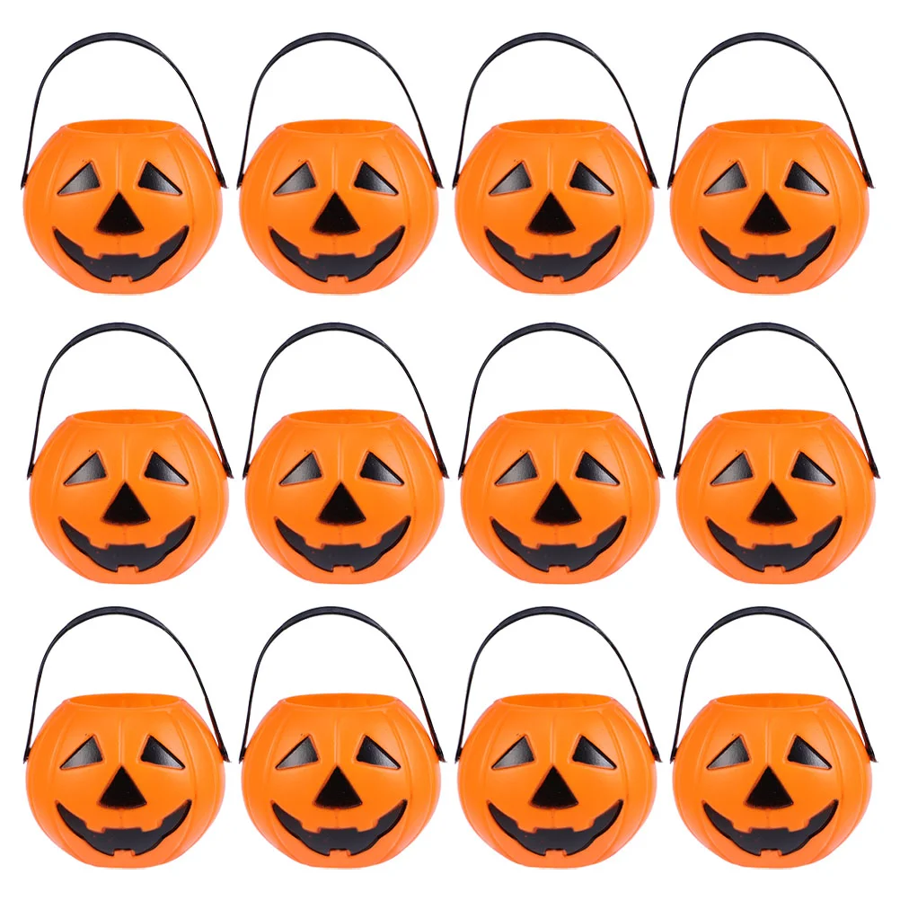 

Bucketpumpkin Candy Trick Or Treat Bucketspail Kids Basket Mini Holder Decorations Treating Partybags Cauldron Jackolantern