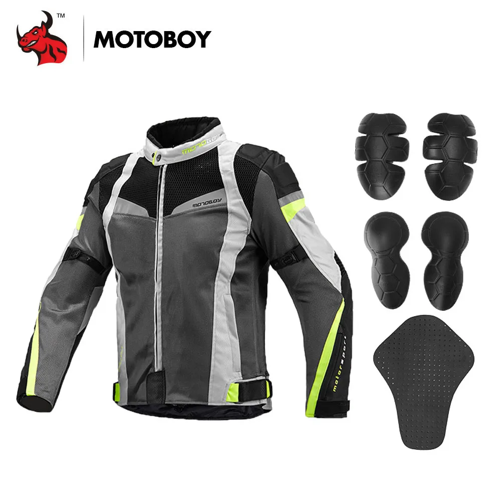MOTOBOY Summer Breathable Motorcycle Jacket Outdoor Cycling Racing Jacket Anti-drop Men's Jackets Motorcycle Equipment