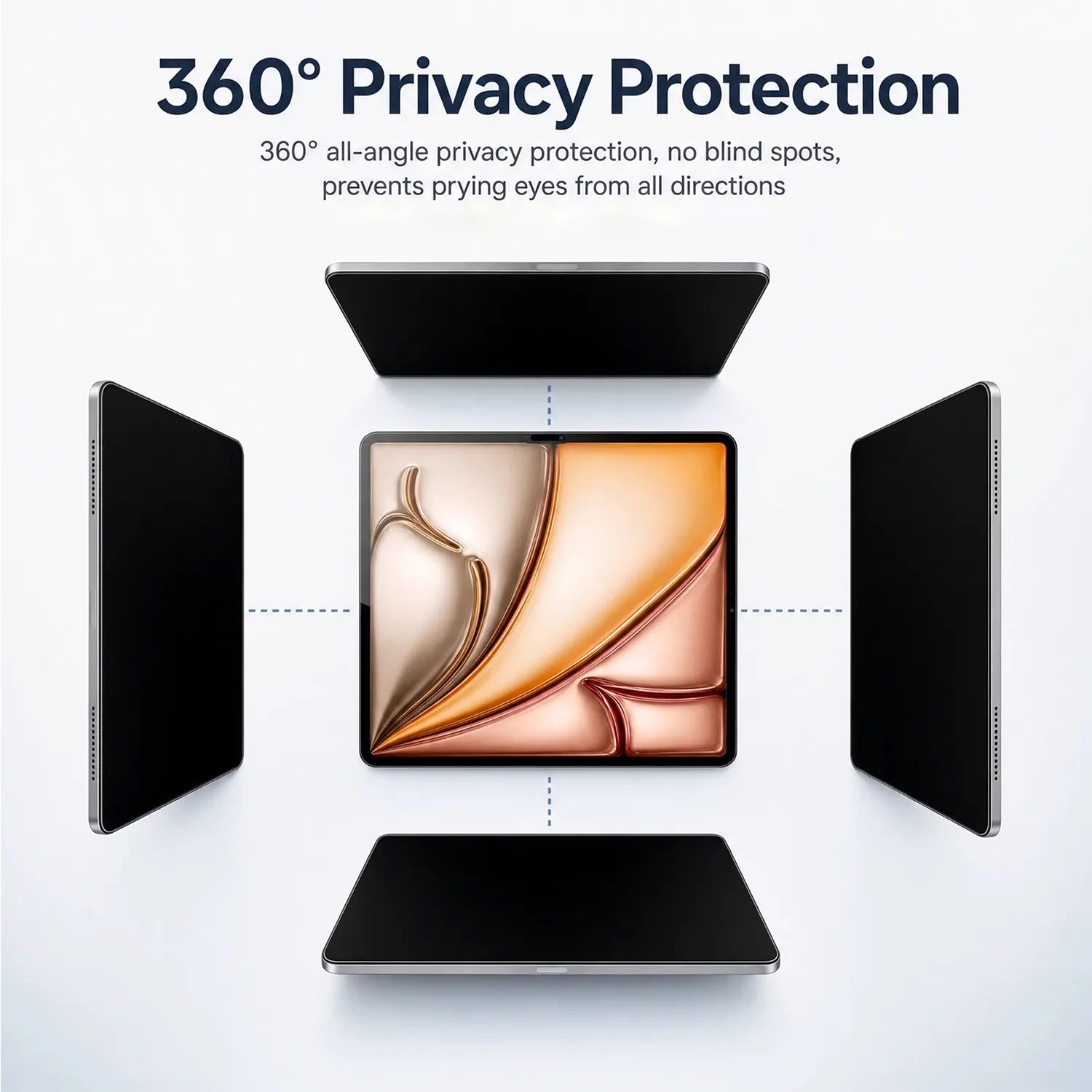 Фото 360 °   Защитное стекло Privacy Tempered Glass для iPad A16 Air 11-го поколения M4 M3 M2 5 4 Pro 11 13 M5 12.9 10 9 10-го поколения Mini 7 6 №2