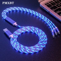 3in1 led lighting usb cable micro usb type c 8pin charging cable for iphone 11 x huawei samsung multi usb port usb c phone cable