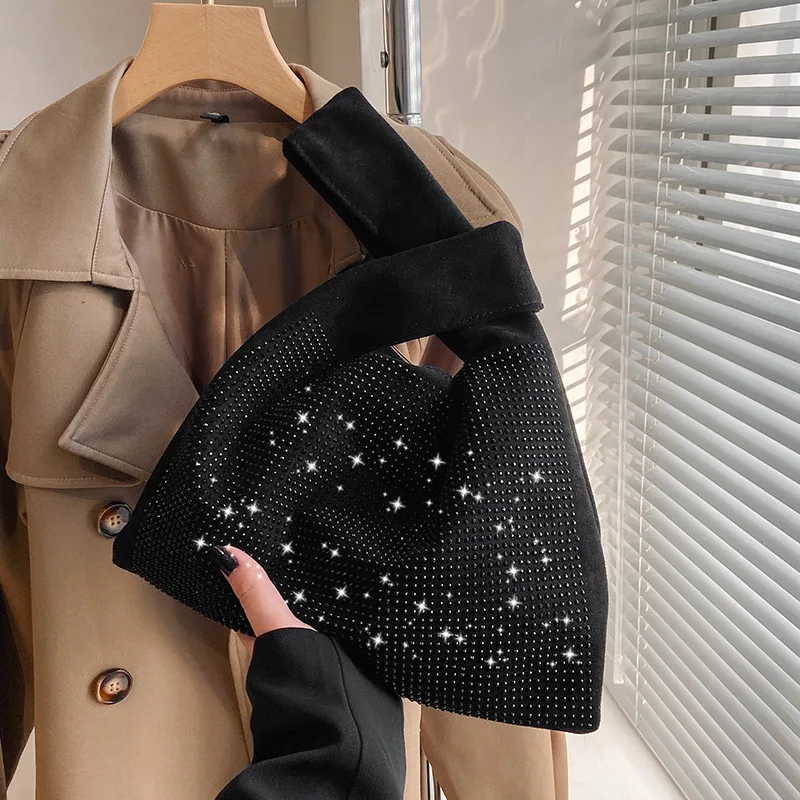 

Luxury Diamond Shoulder Tote Bags For Women 2023 Small Bag Fashion Rivet Women's Designer Handbag Female Trend Tote Bag