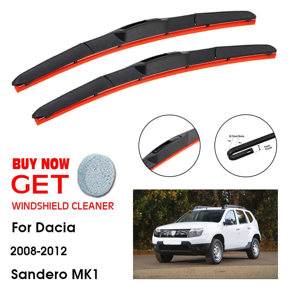 

Стеклоочиститель автомобильный для Dacia Sandero MK1 21 + 20 "2008-2012, стеклоочиститель лобового стекла, стеклоочистители из силикагеля, аксессуары