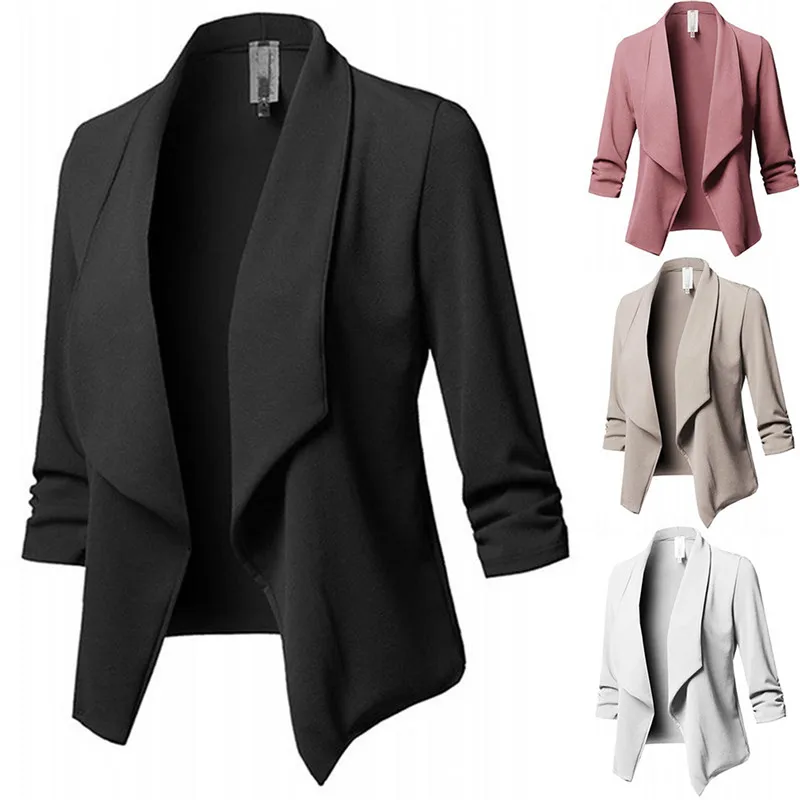

Blazer 3XL Blazer Women Elegante Ladies Mujer Office White Black Pink Khaki Veste Blazer Femme