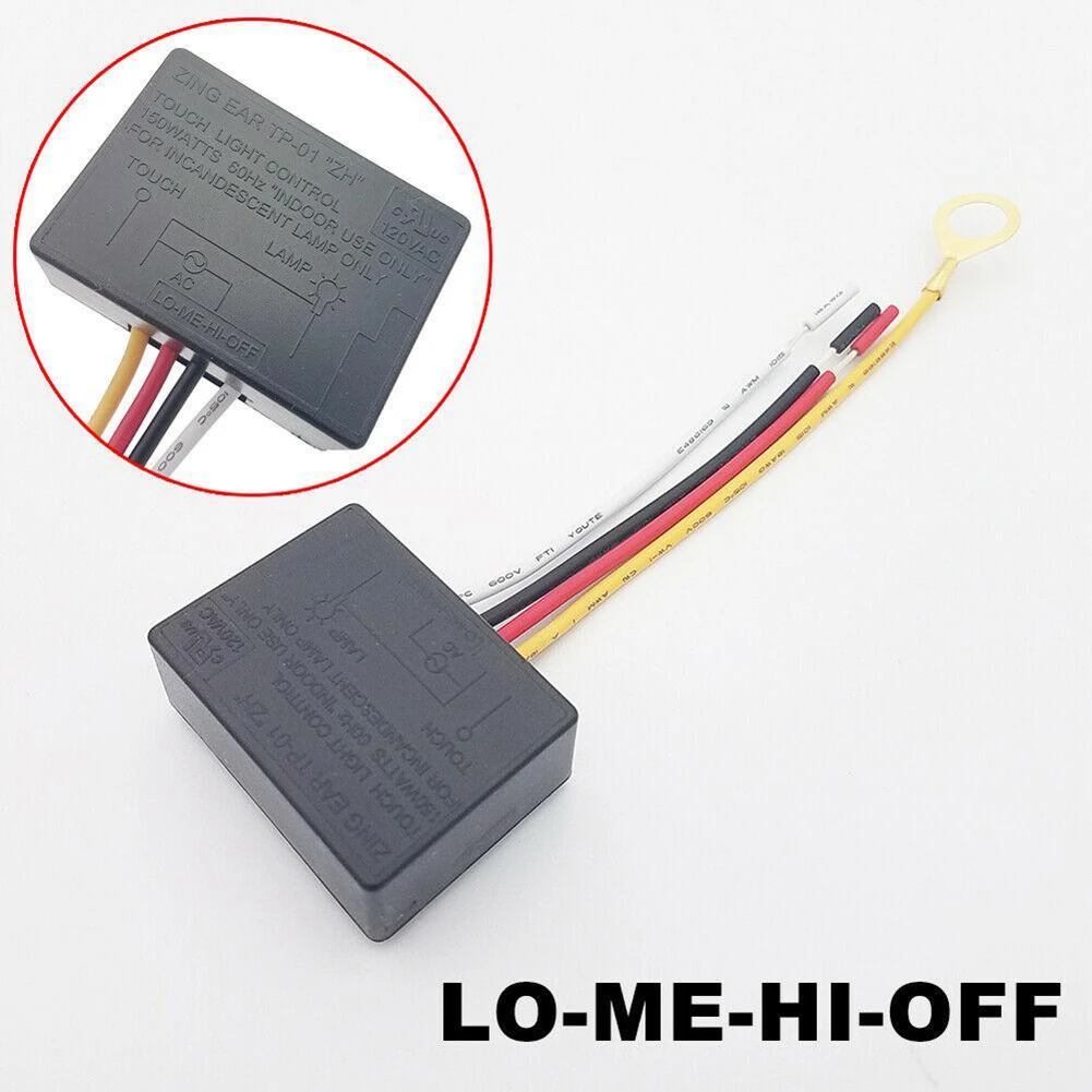 

Zing Ear TP-01 ZH 3 Way Touch Lamp Dimmer Switch Control Module Sensor Desk Light Parts For Bulbs Light 120 Volt 60 Hz 150 Watt