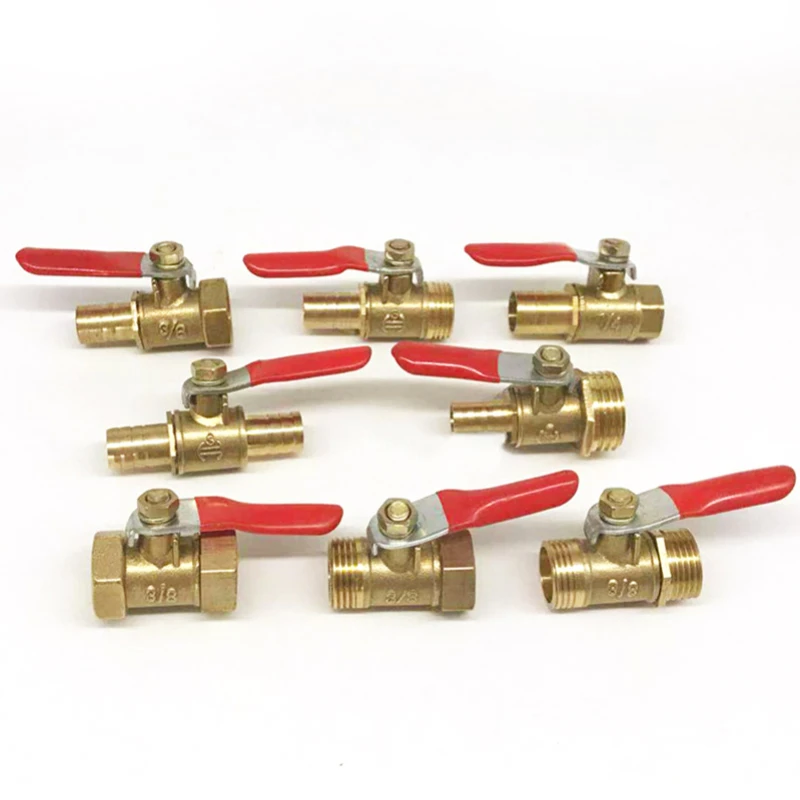 DN15 pneumatic double inner and outer silk pagoda 2 3 4 points small ball valve water switch 1/4 pipe deflation pump