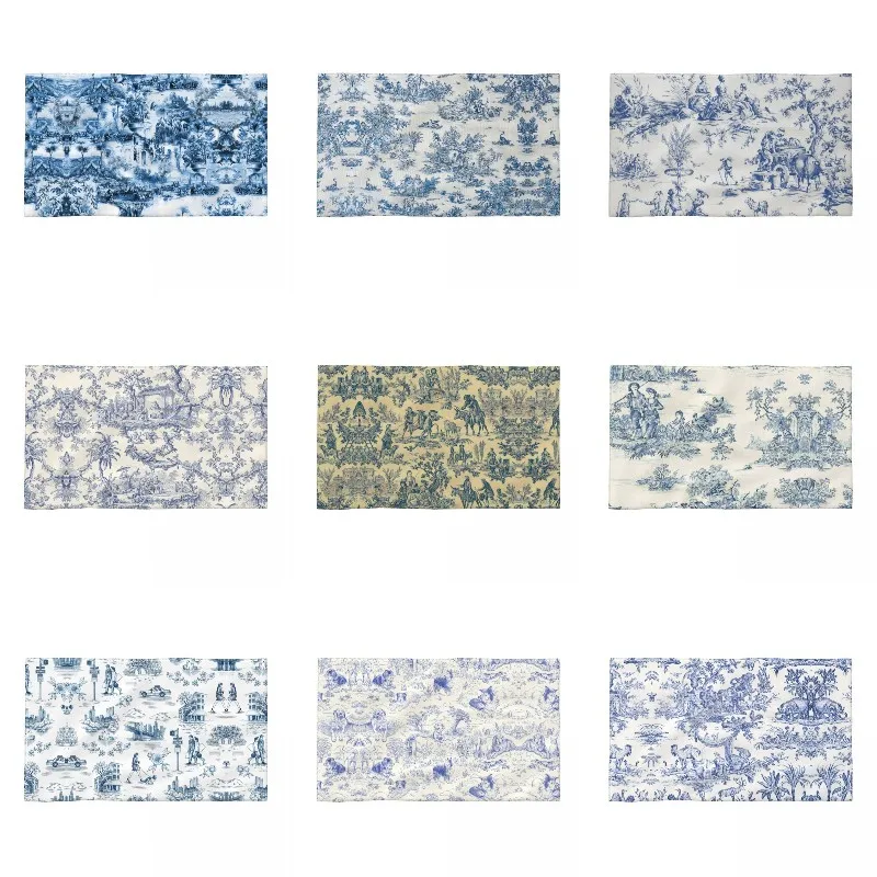 Cotton Hunting Scenes Vintage Floral Motifs Beach Pool Bath Towels