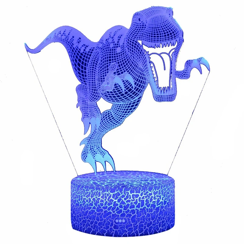 

Ночсветильник BMDT с динозавром, креативный ночсветильник с 3D основанием для трещин и сенсорным управлением, для спальни, гостиной, Кабинета