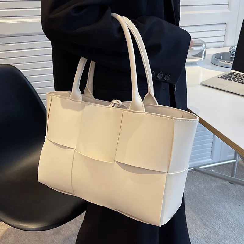 2 Sets Women's Bags Portable Large Capacity Women Shoulder Bags Underarm PU Solid Color Retro Tote Casual Free Shipping