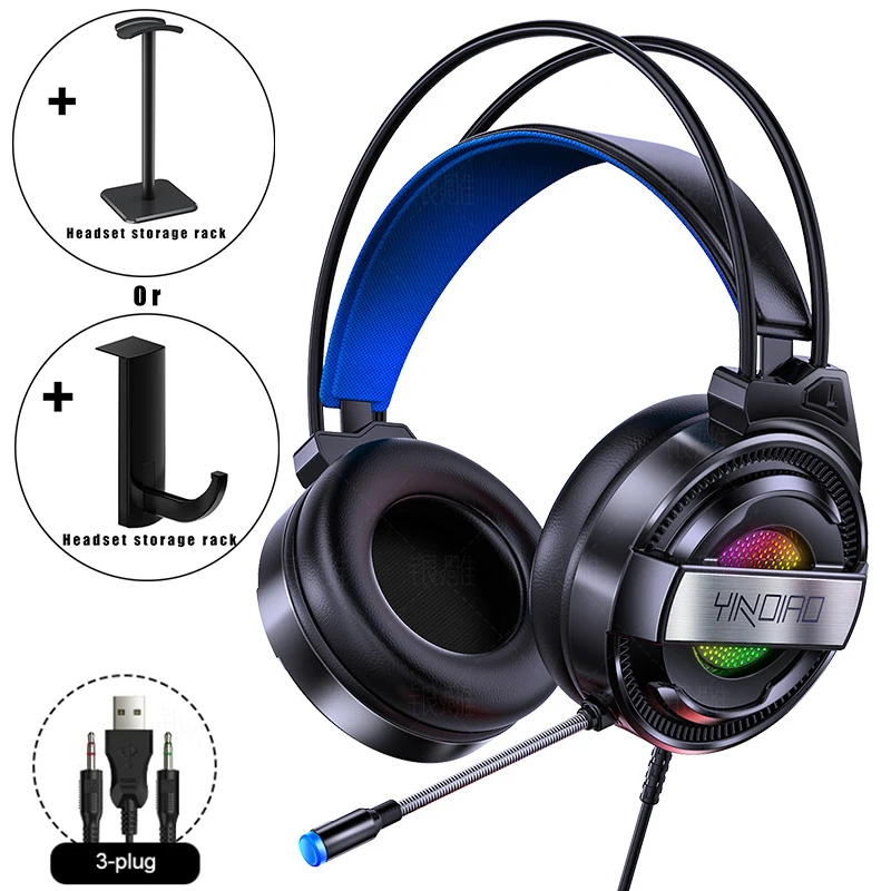 

Colourful Light Gaming Headset USB Wired Headphones 4D Stereo Surround Sound Gaming Headset Earphones With Mic PC Laptop Game