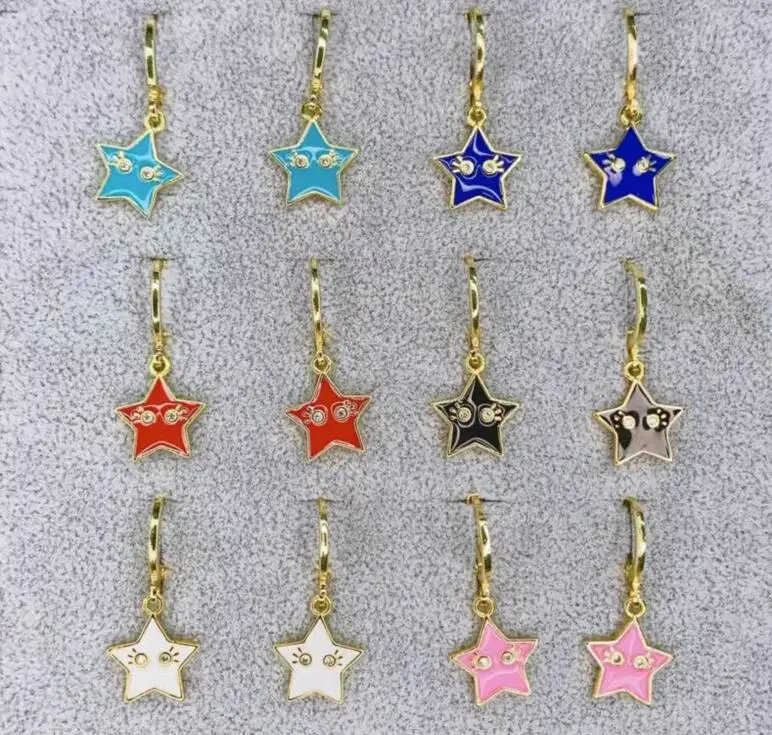 

Женские серьги-кольца с эмалью, 1 пара